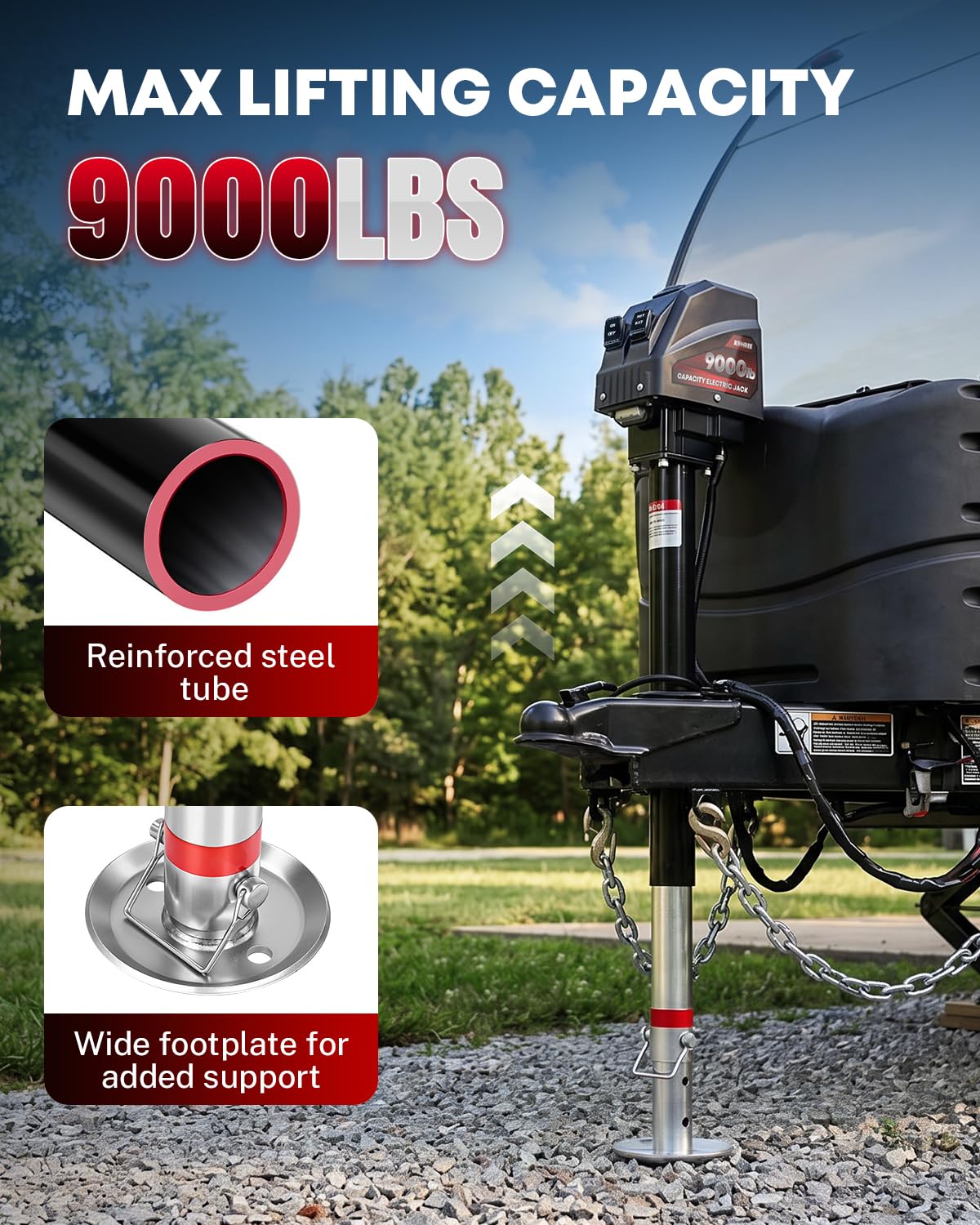 Electric Trailer Jack 9000 lbs 12V A-Frame E588
