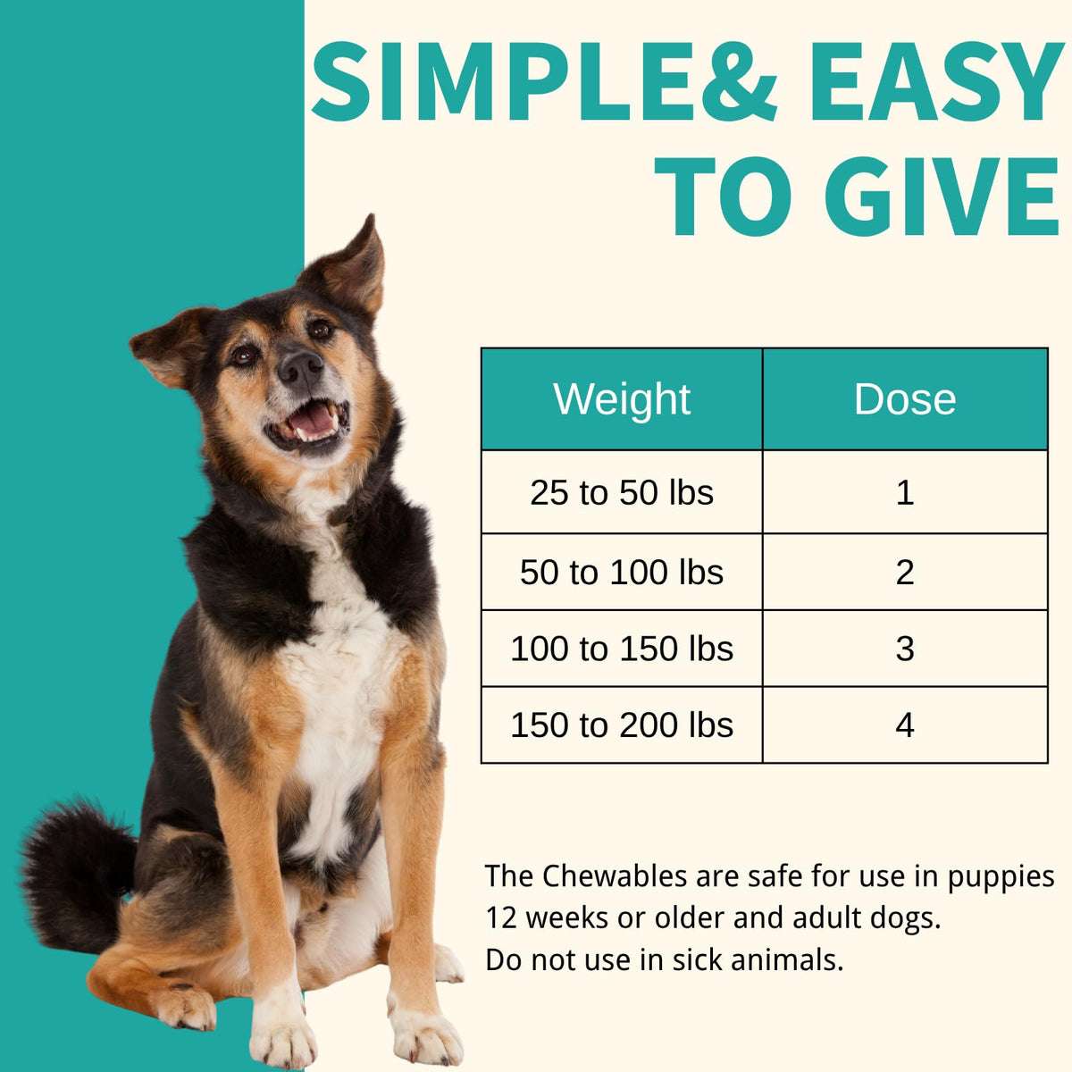 Pyrantel Pamoate and Praziquantel De-wormer Tablet for Medium & Large Dogs D220804