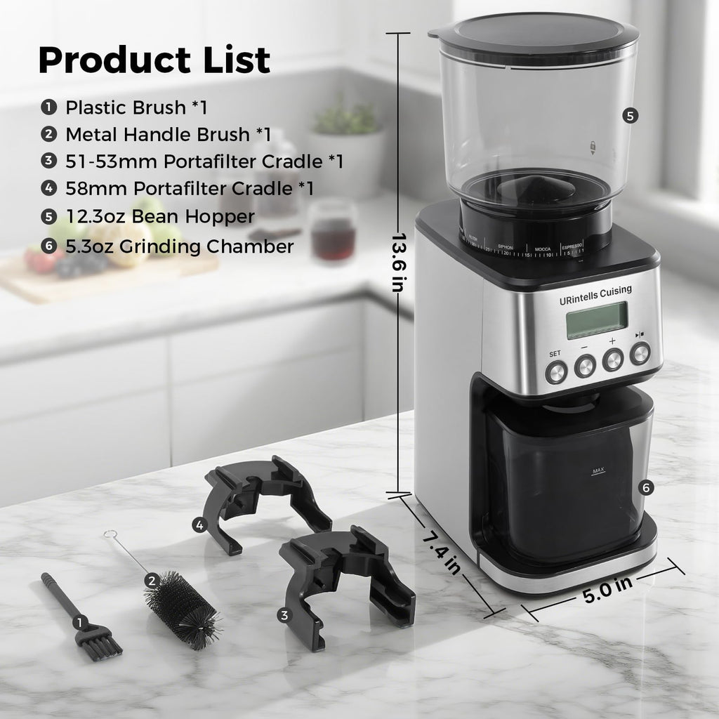 Silver Conical Burr Coffee Grinder T88724