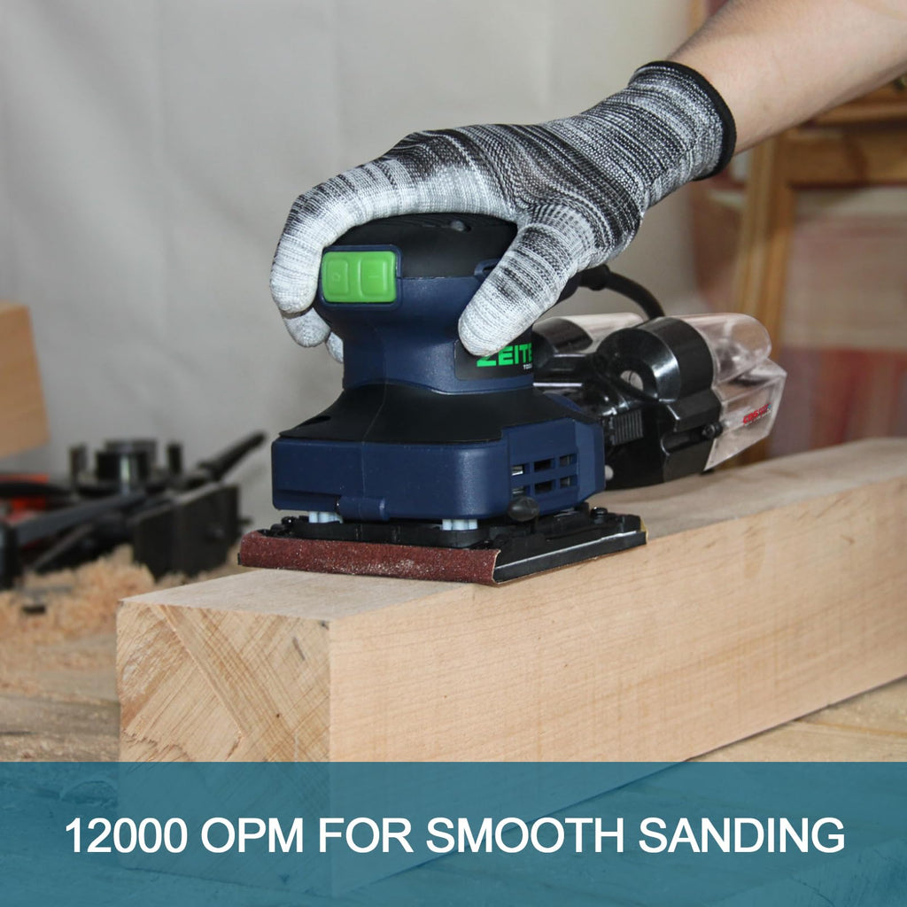 2.4 Amp 1/4 Sheet Electric Palm Sander with 12Pcs Sandpapers K96307