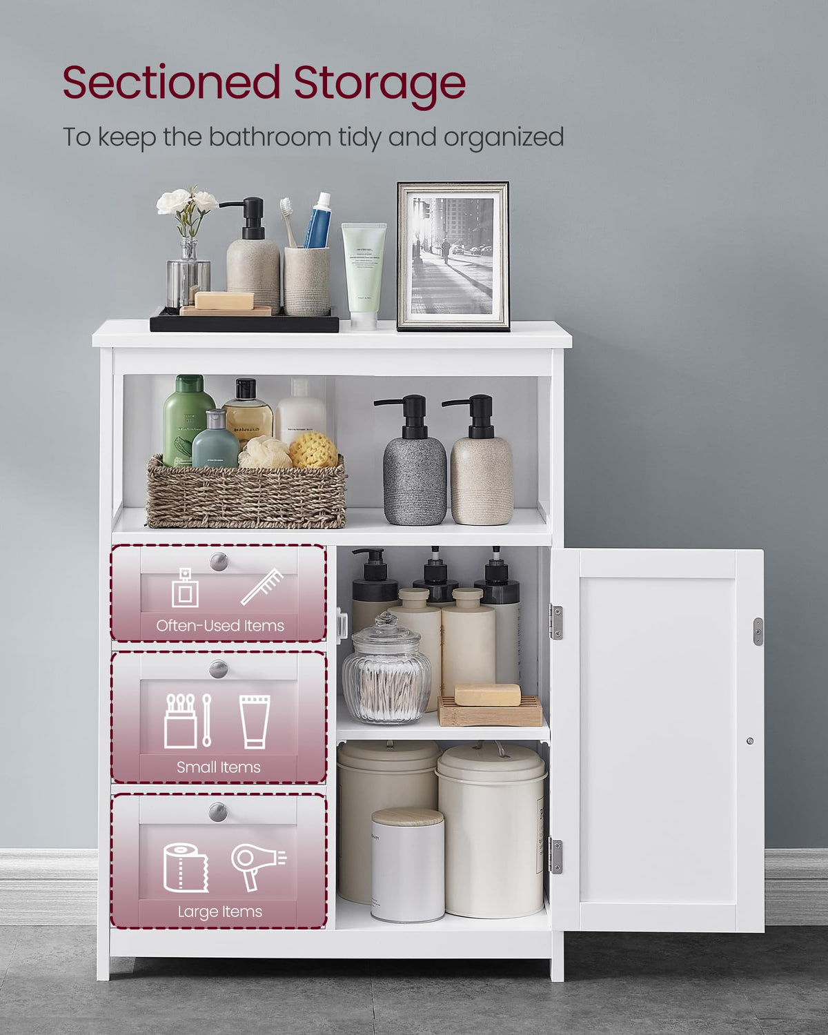 Bathroom Storage Cabinet with 3 Drawers C9848