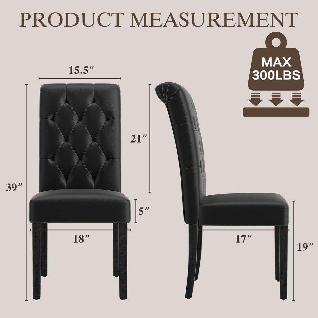 Black Upholstered Dining Chairs Set of 2 O826