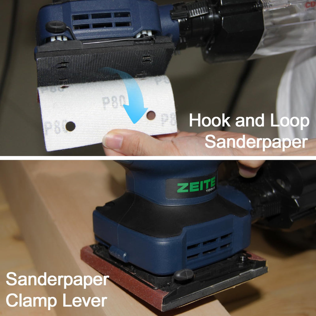 2.4 Amp 1/4 Sheet Electric Palm Sander with 12Pcs Sandpapers K96307