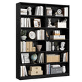 Black 6-Tier Double Wide Bookshelf S5866