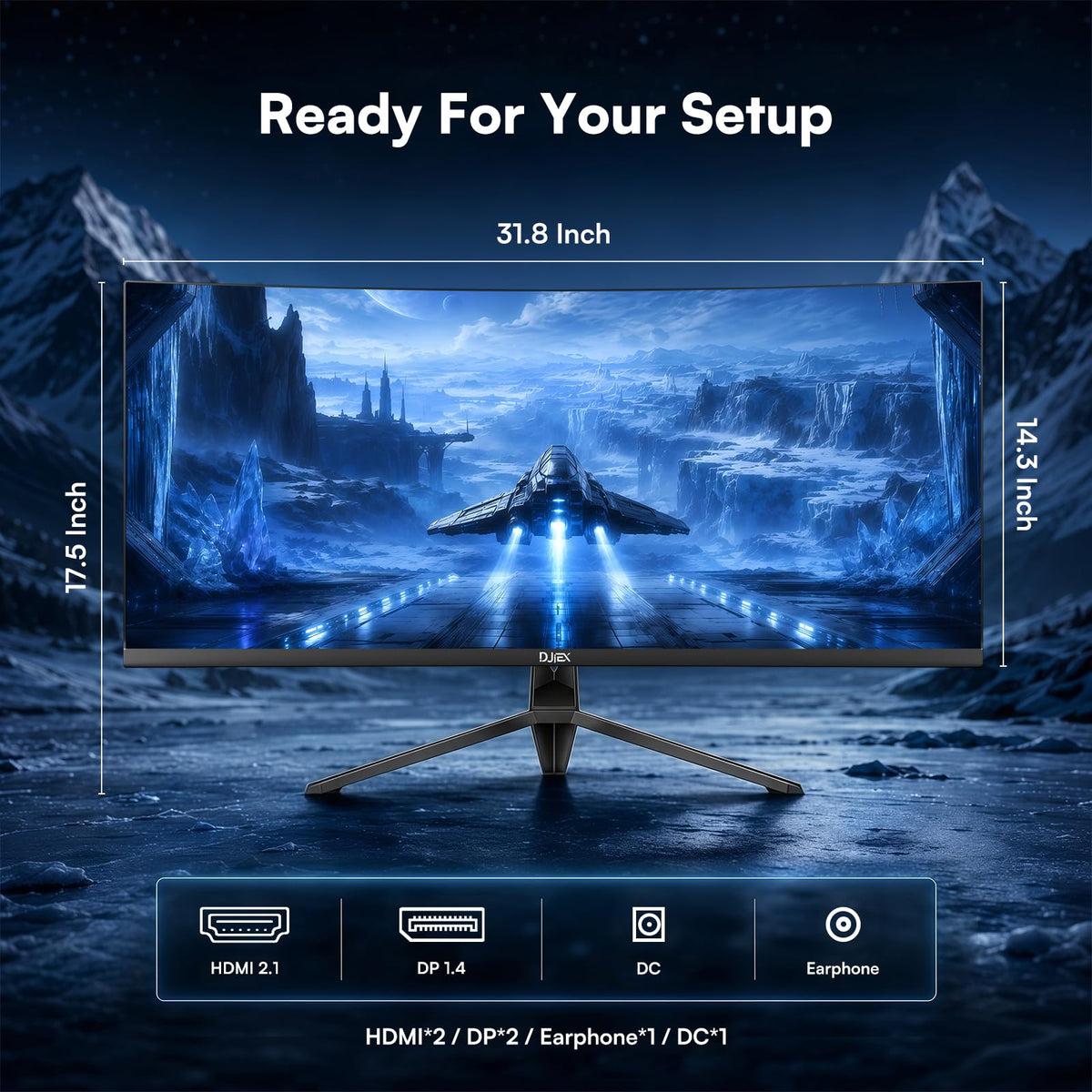 34 Inch Ultrawide Curved Gaming Monitor WQHD 165Hz 1500R Y3835