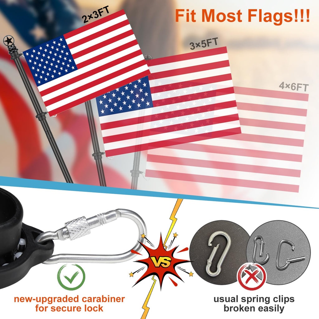 5ft Tangle-Free Stainless Steel Flag Pole Kit K9648
