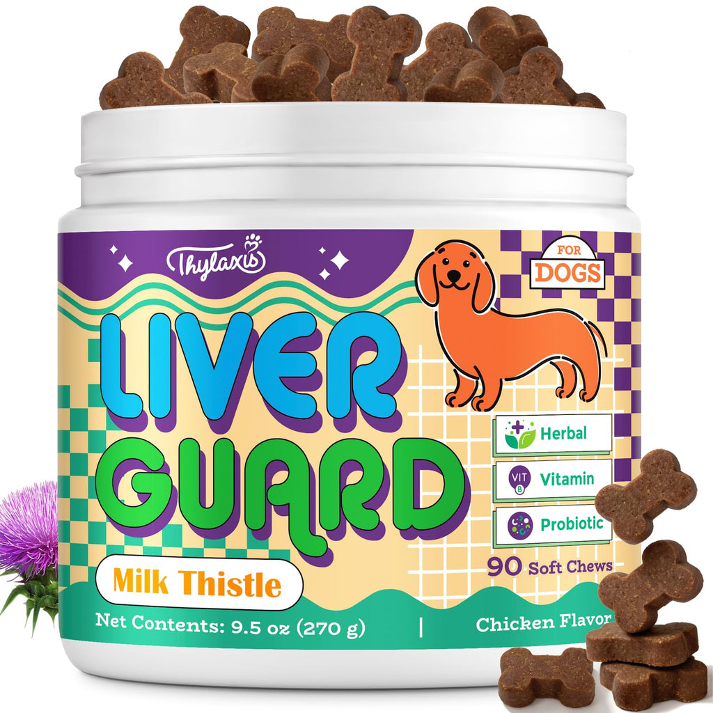 Dog Liver Supplement, Milk Thistle & Same, 5B CFU Probiotics, 90 Soft Chews J56996