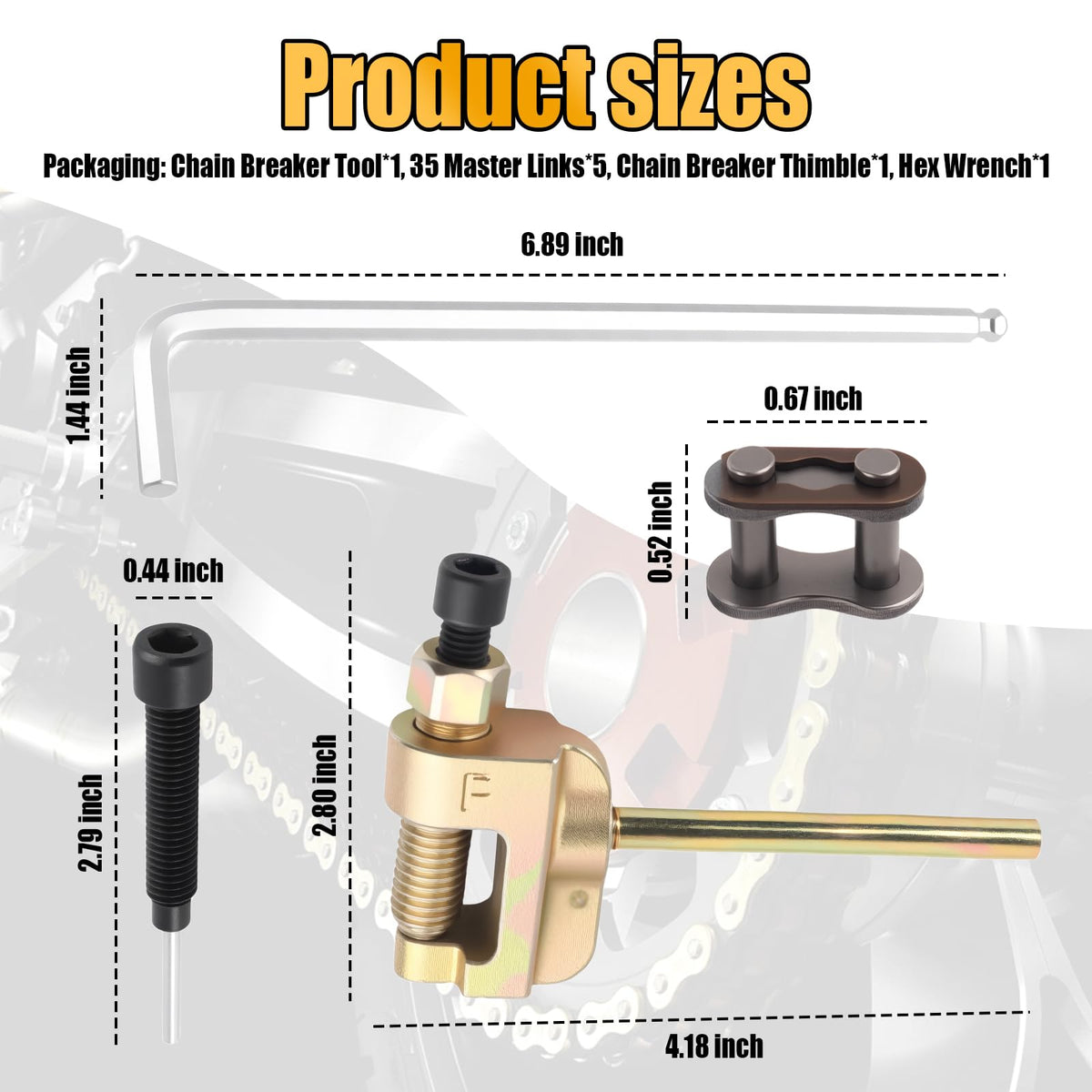 Heavy Duty Motorcycle Chain Breaker Tool Kit B189