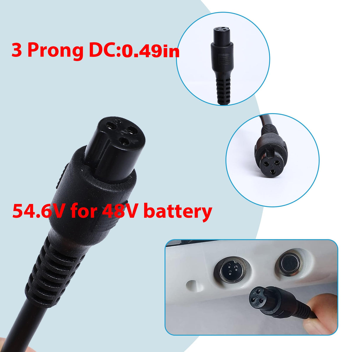 54.6V Power Adapter for Electric Bike Electric Scooter X17119