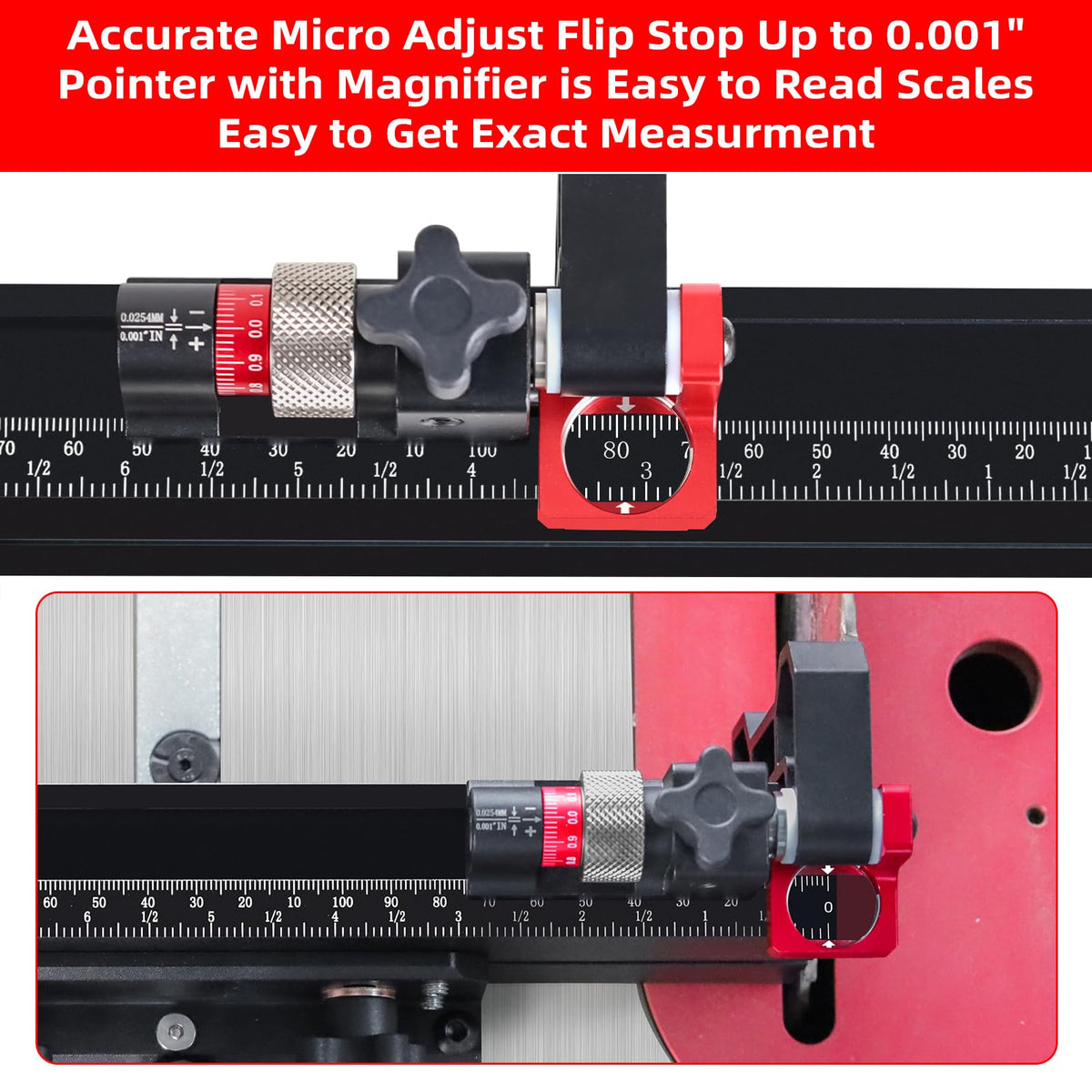 Table Saw Miter Gauge with Extendable Fence and Flip Stop Z3642