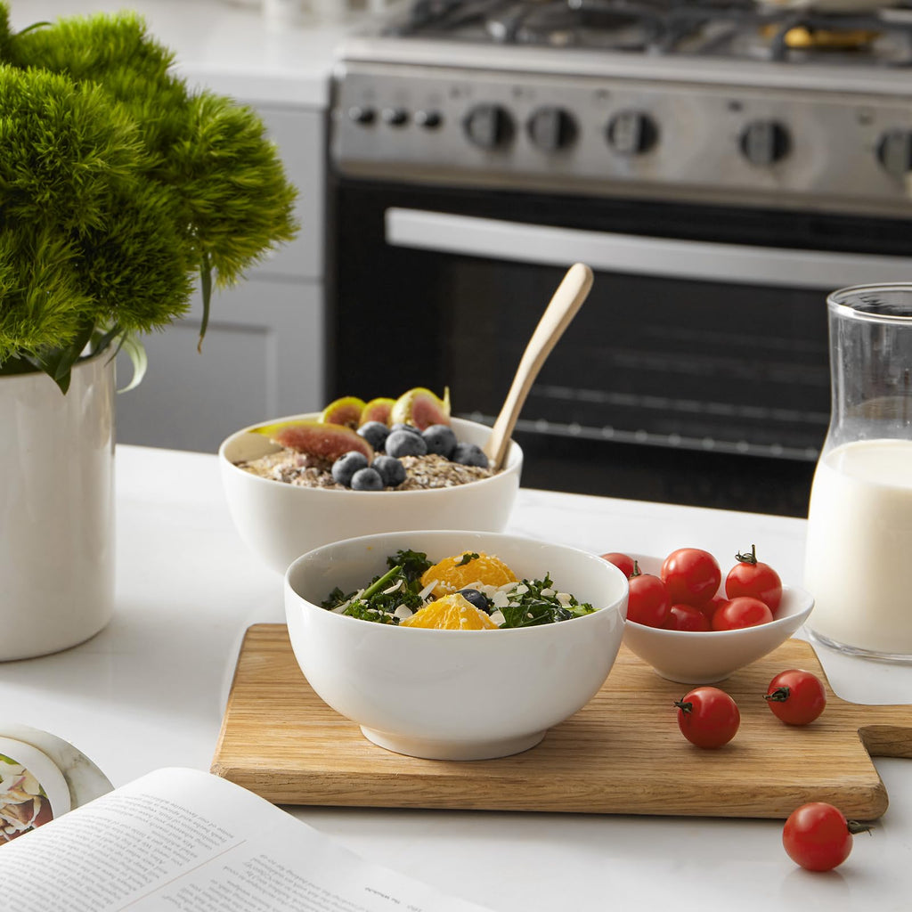 White Ceramic Bowls Set of 4 V763