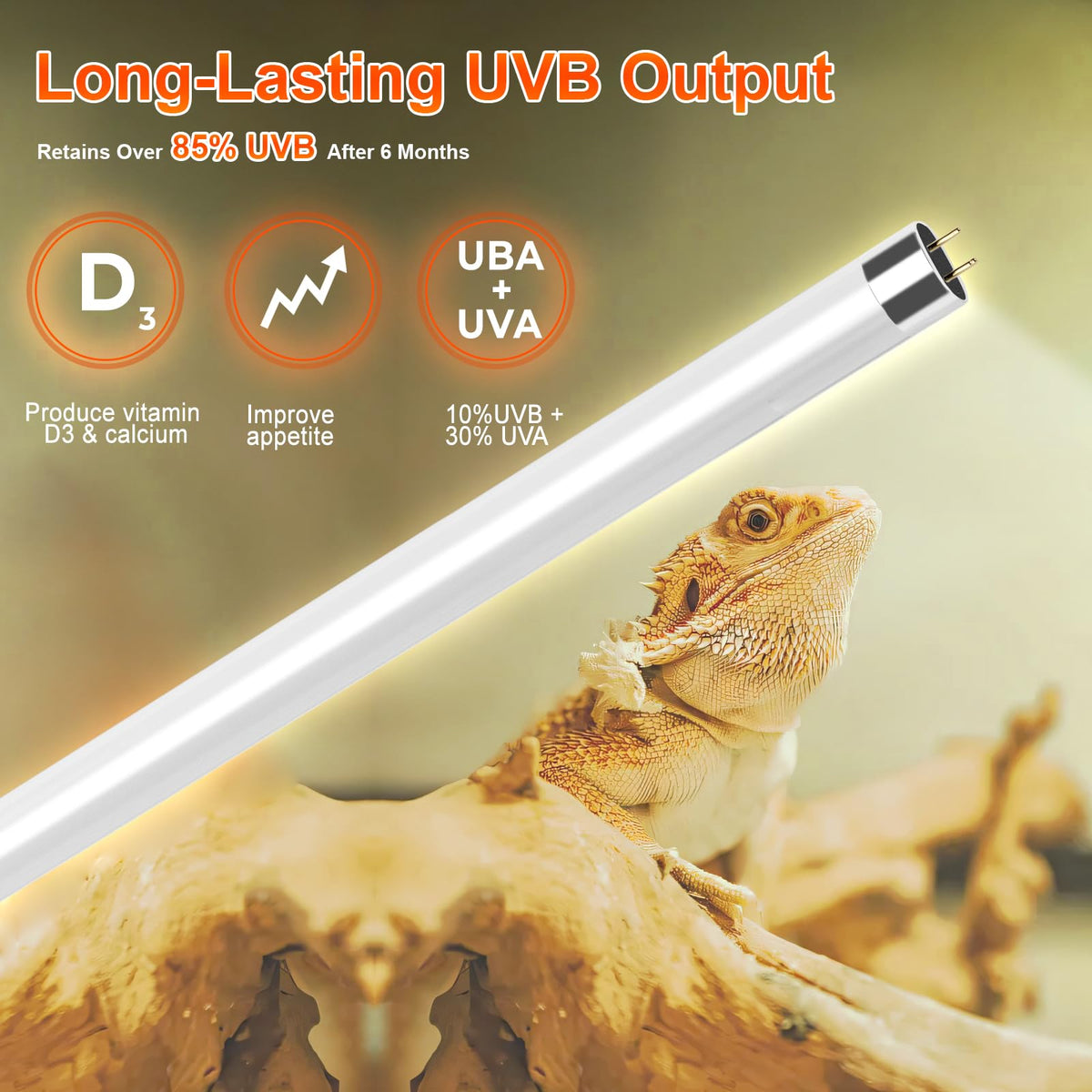 24W T5 UVB Reptile Light Fixture 22" with 2 Pack 24W UVB Bulbs F26773