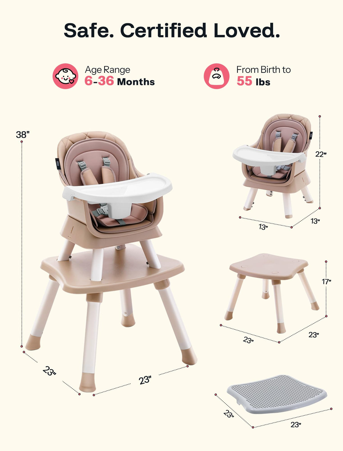 8-in-1 Convertible Baby High Chair Z4634