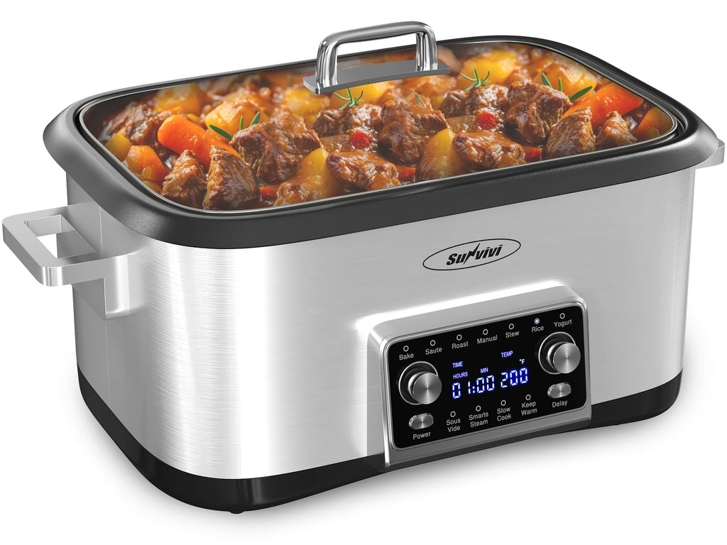 8 Quart Programmable Slow Cooker with Non-stick Pot Y4958