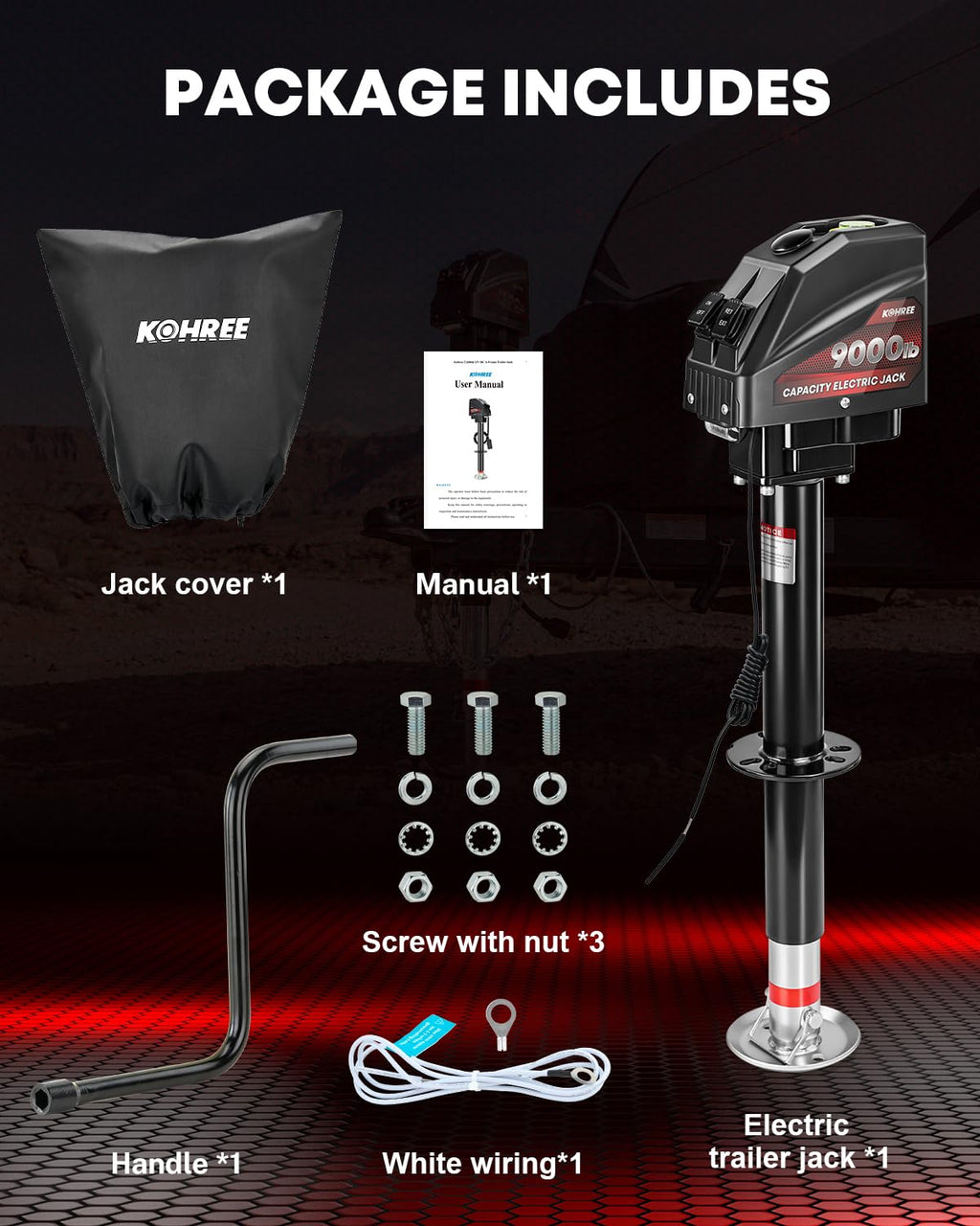 Electric Trailer Jack 9000 lbs 12V A-Frame E588