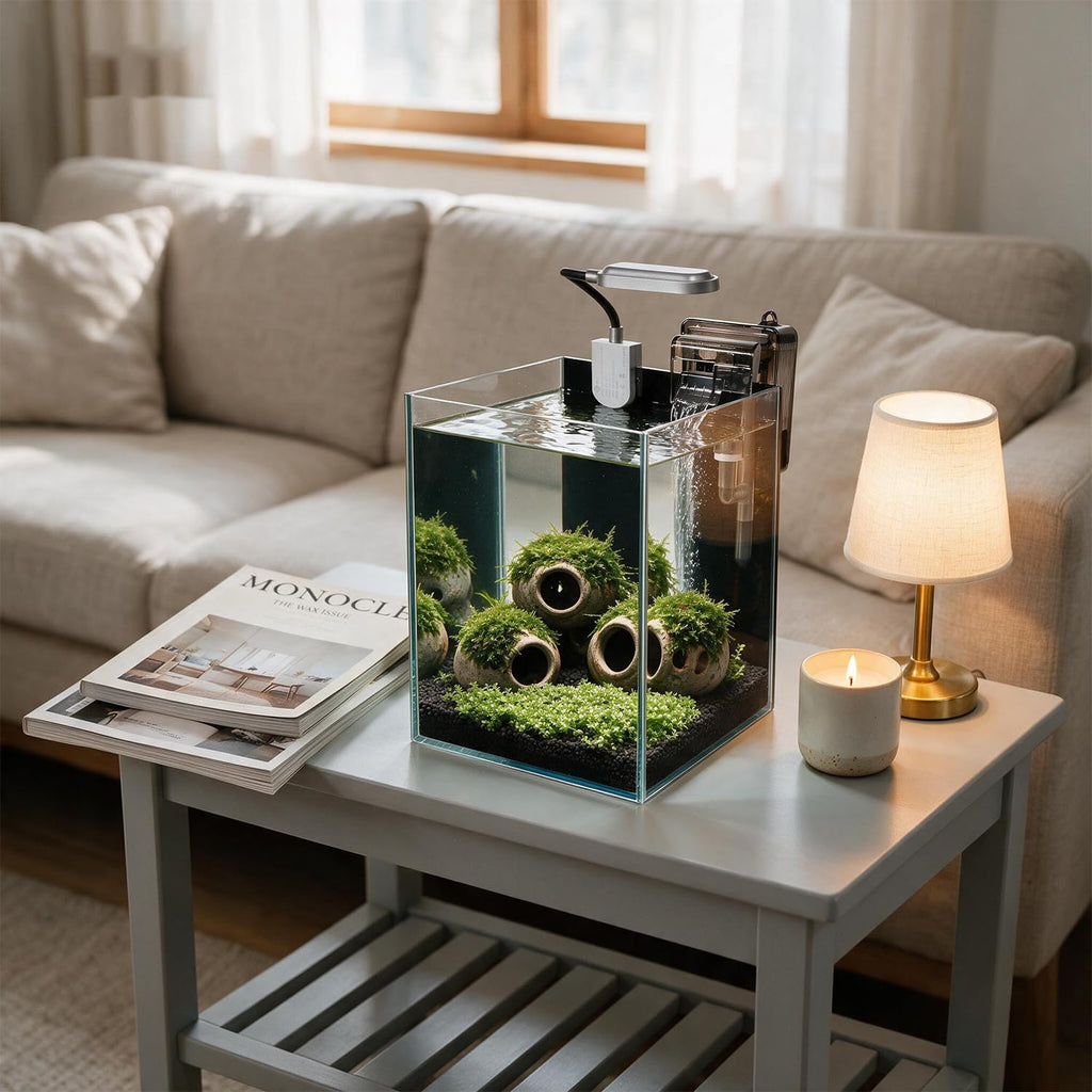 1.5 Gallon Glass Aquarium Starter Kit with Filter and LED Light C149442