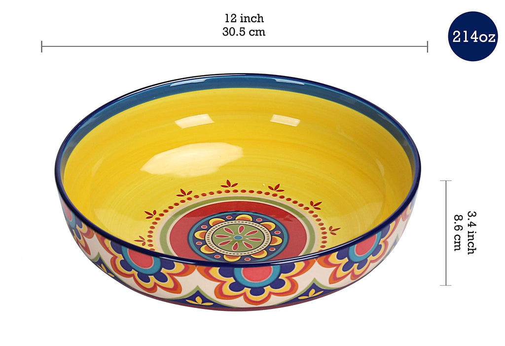 Ceramic Pasta Bowl Set of 9, Microwave & Dishwasher Safe G93824