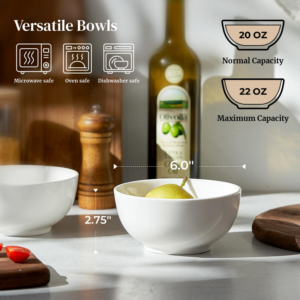 White Ceramic Bowls Set of 4 V763