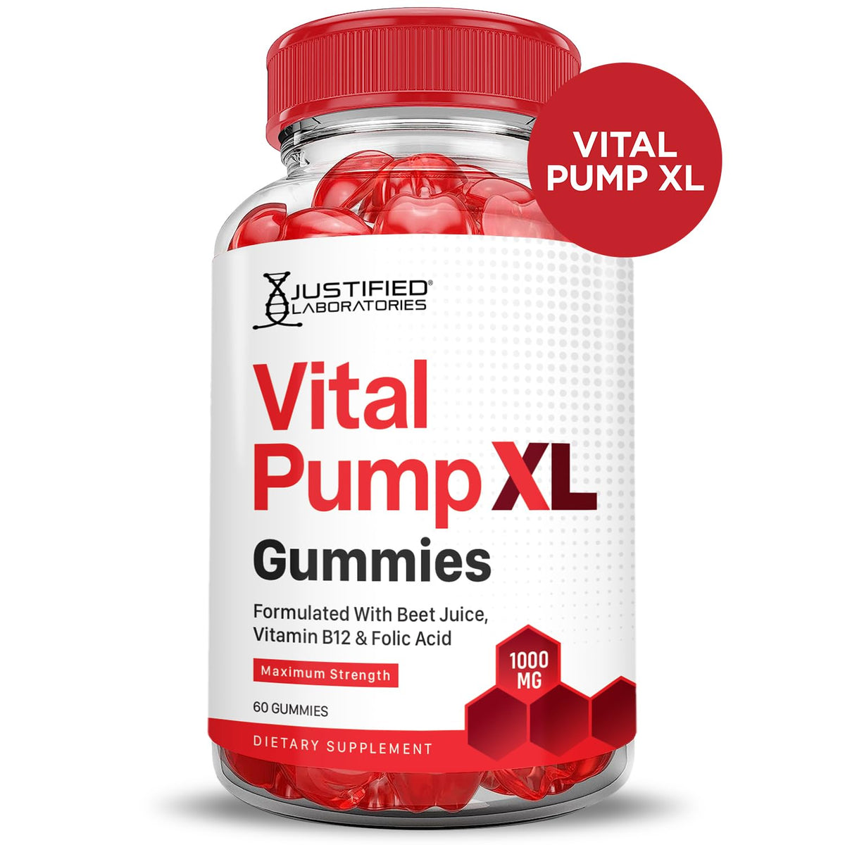 Vital Pump XL Performance Gummies 1000MG Beet Juice B12 Vegan Non GMO 120 Gummys U571