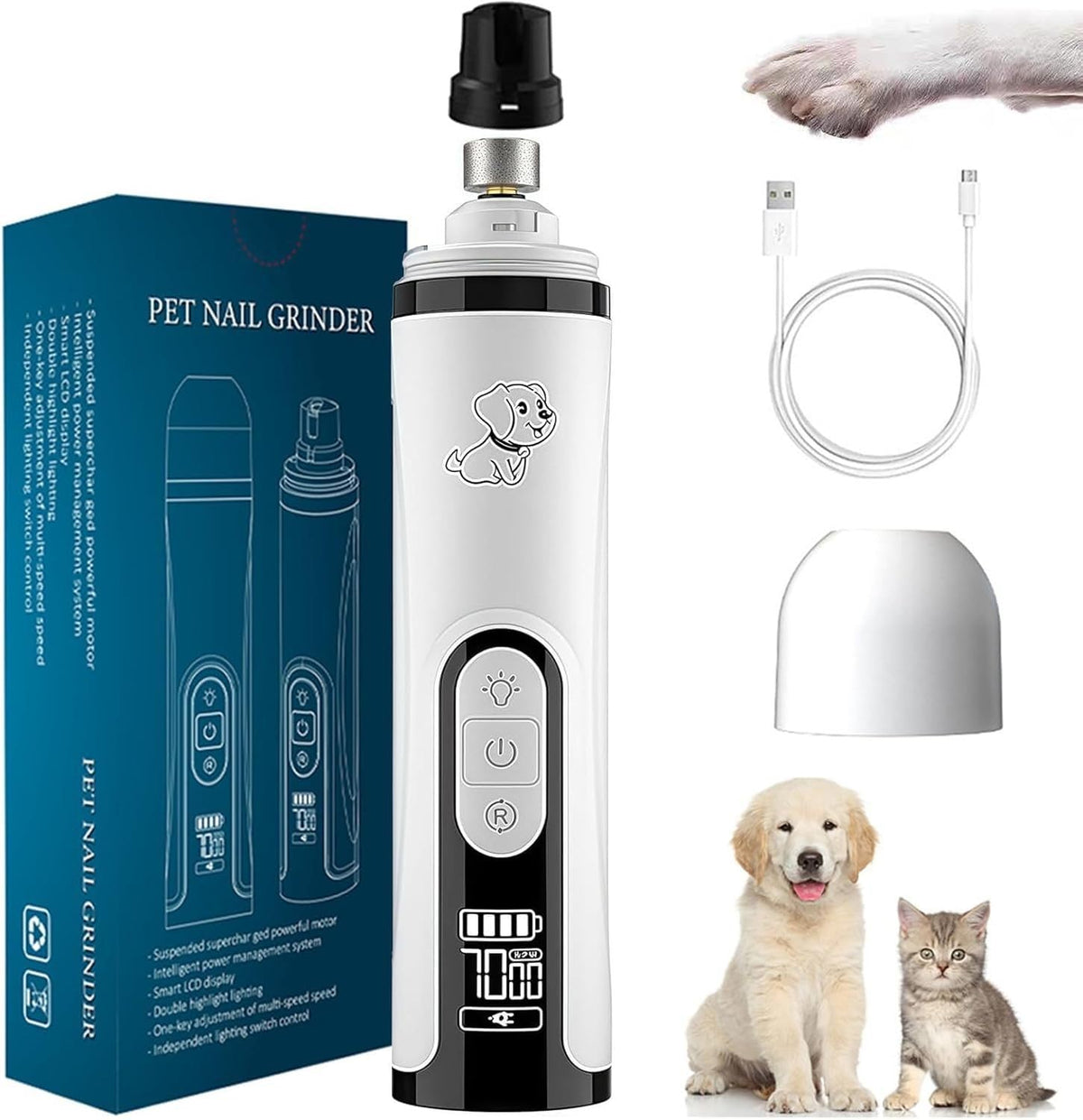 Rechargeable Silent Pet Nail Grinder H789551