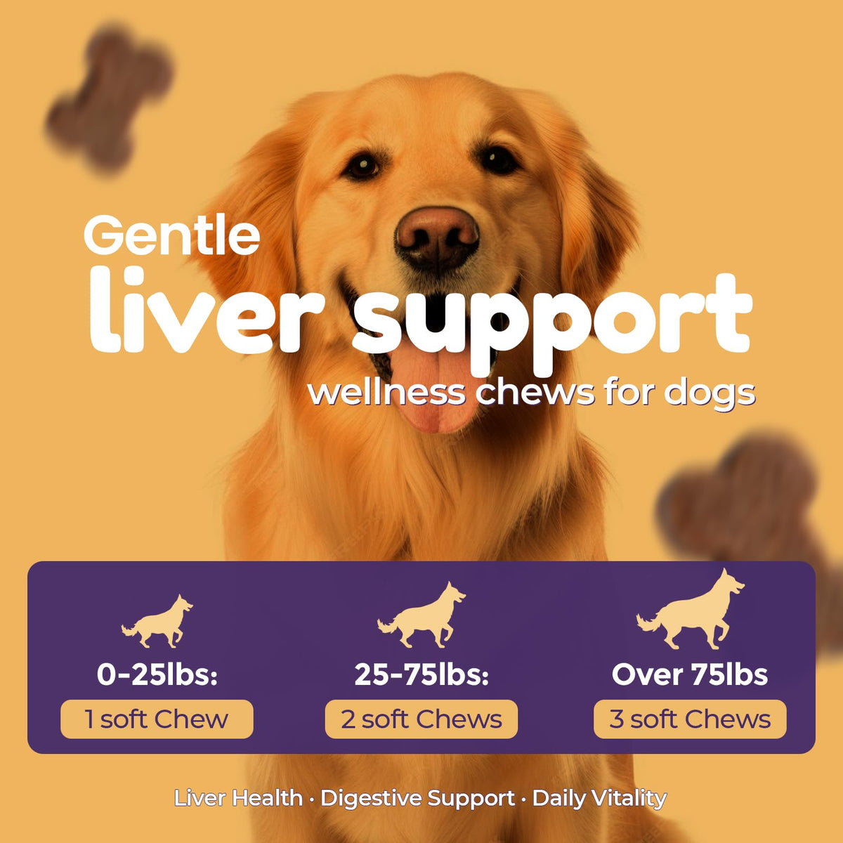 Dog Liver Supplement, Milk Thistle & Same, 5B CFU Probiotics, 90 Soft Chews J56996