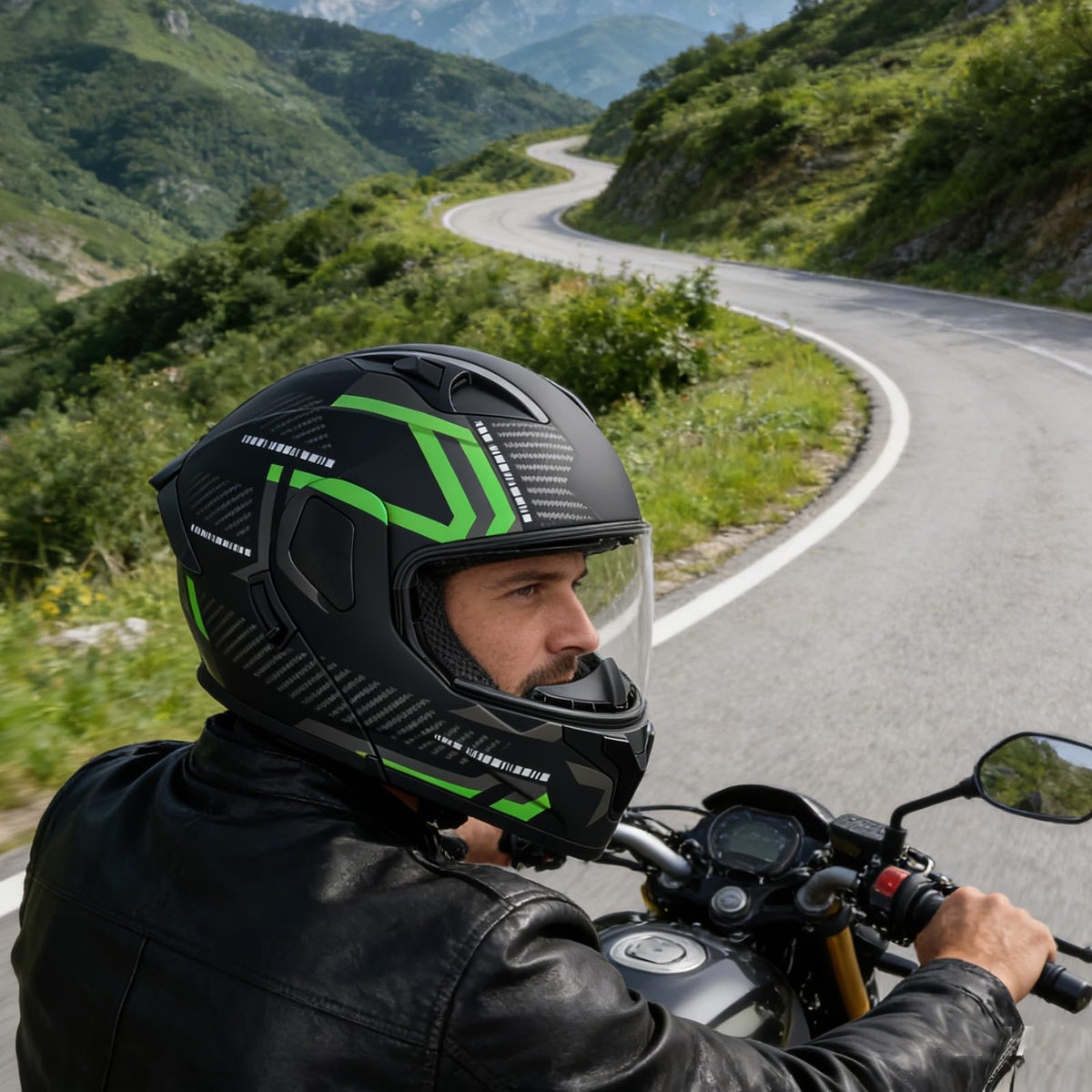 Flip-Up Full Face Motorcycle Helmet E9733