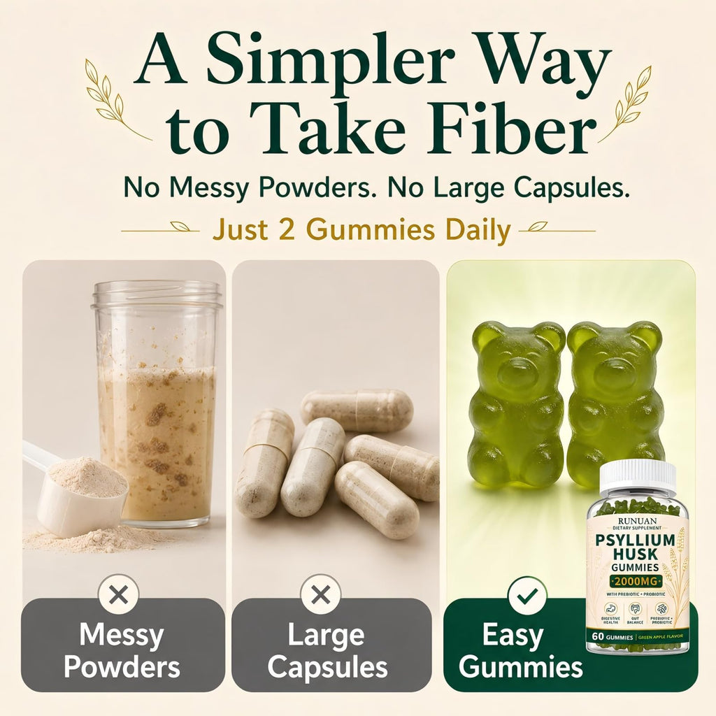 Sugar Free Psyllium Husk Gummies 2000mg 60 Count V98967