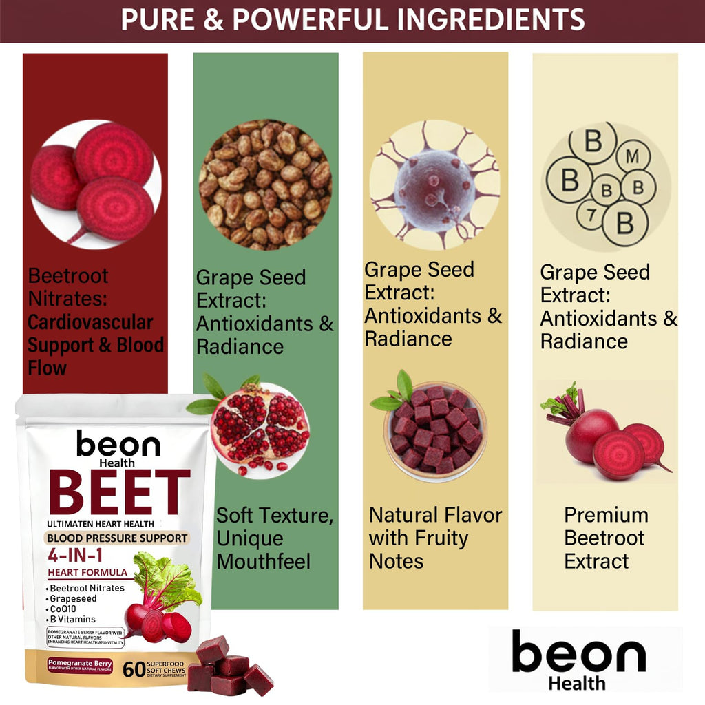 60 Count Beet Chews Supplement with 500mg I28922