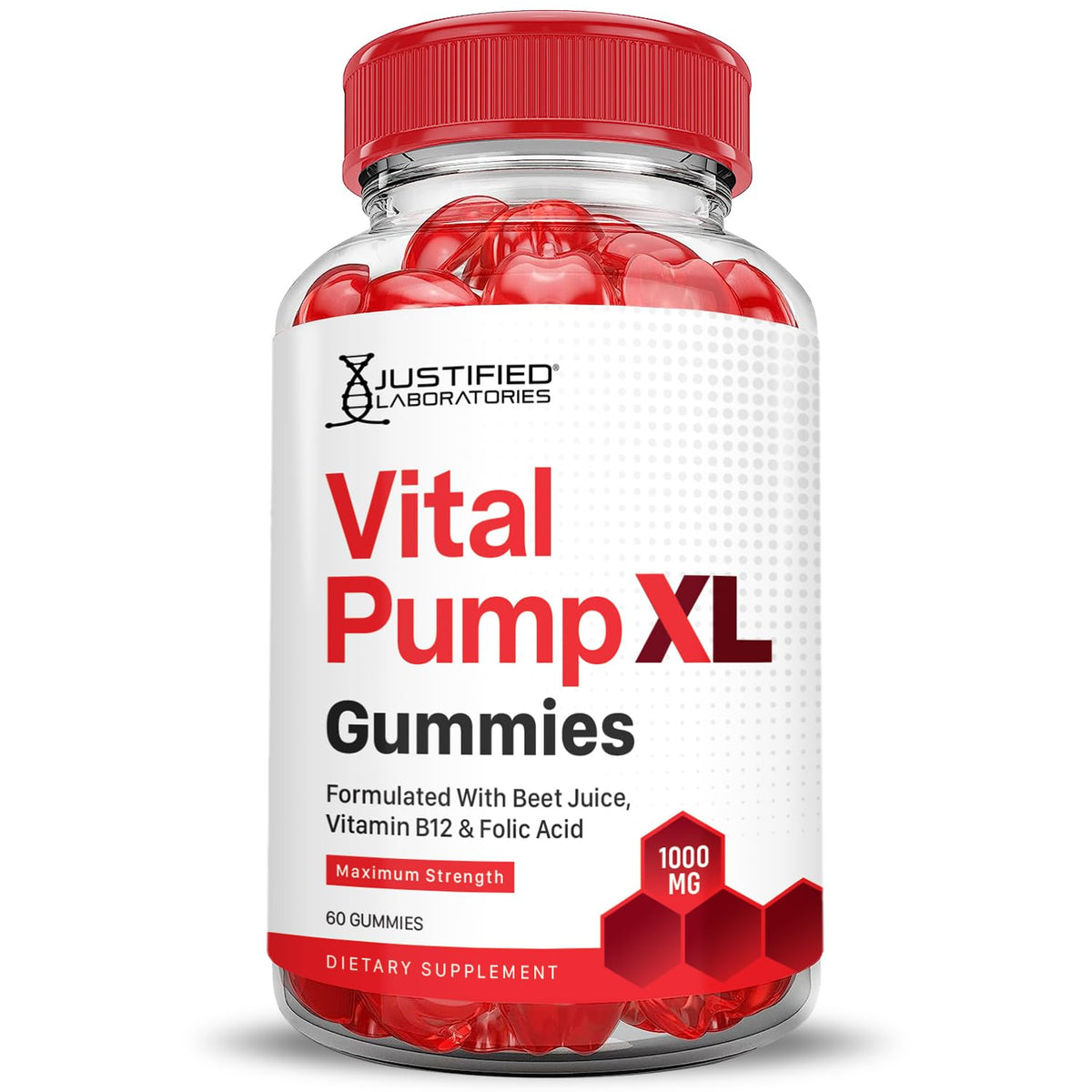 Vital Pump XL Performance Gummies 1000MG Beet Juice B12 Vegan Non GMO 120 Gummys U571