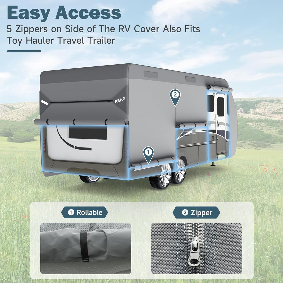 7 Layers Waterproof 14-16ft Travel Trailer RV Cover C402093
