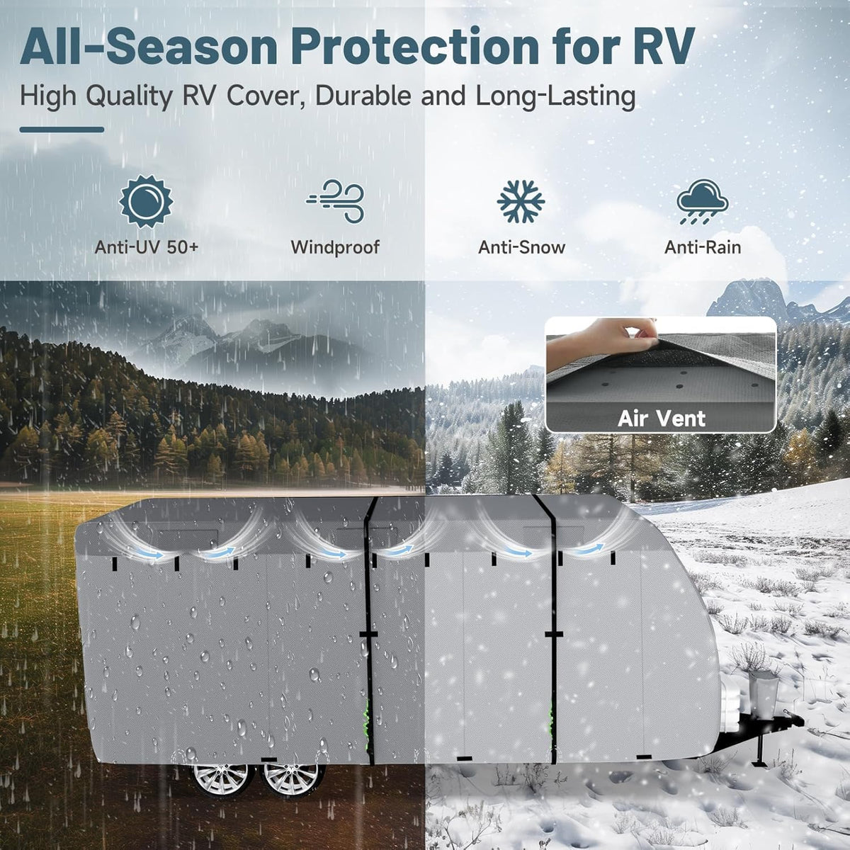 7 Layers Waterproof 14-16ft Travel Trailer RV Cover C402093