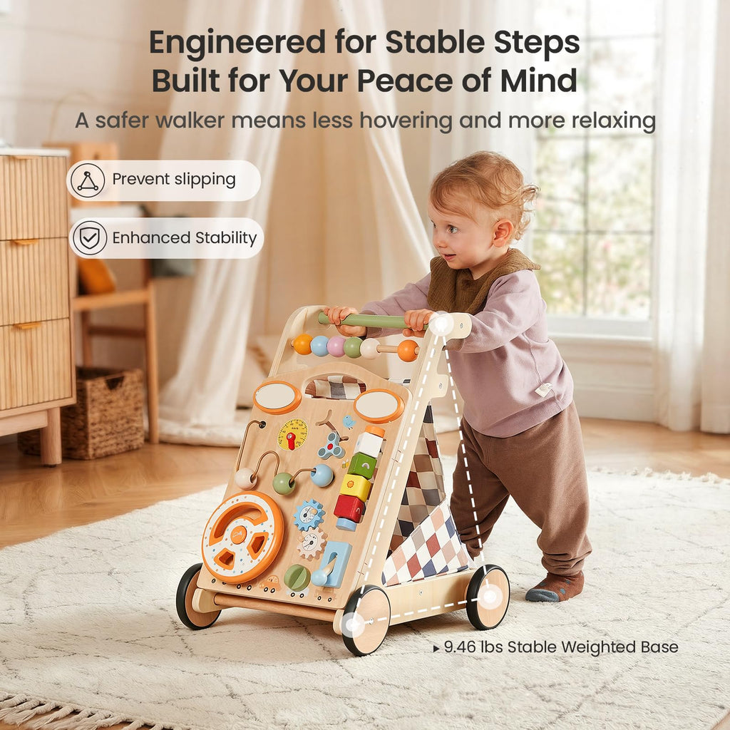 Wooden Baby Walker with Wheels N74869