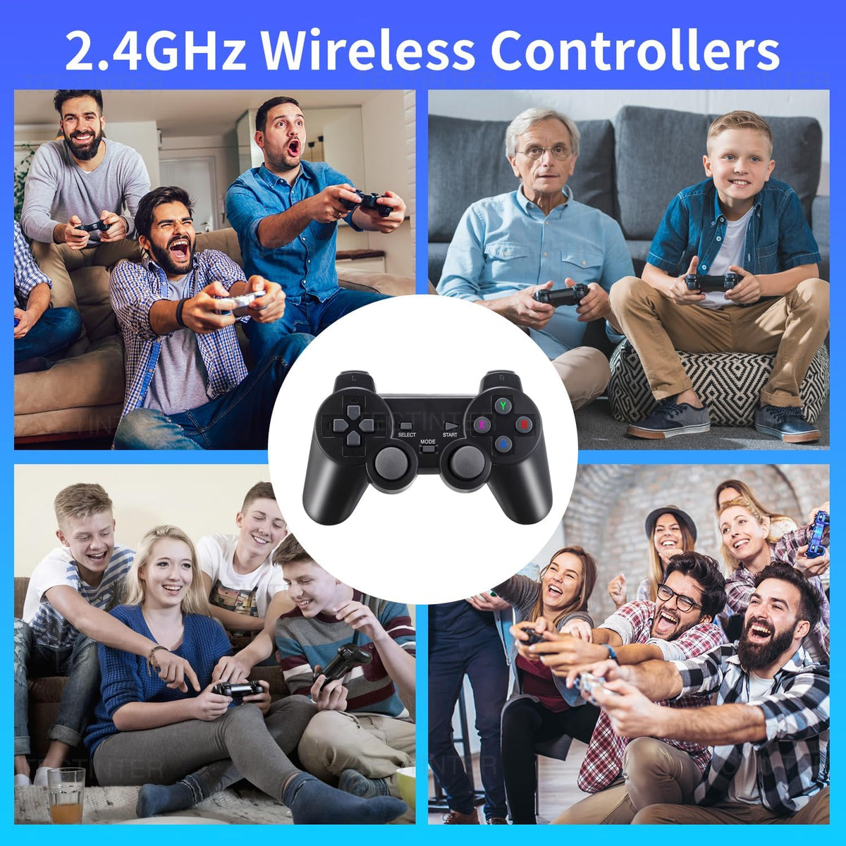 Retro Game Console Plug and Play 4K HDMI 15 Classic Emulators Dual 2.4G Wireless Controllers V315