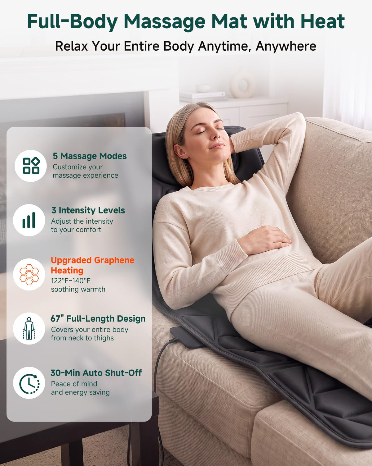 Full Body Massage Mat with Heat U964