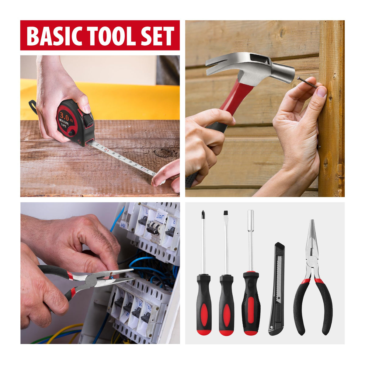 146-Piece Household Tool Kit with Storage ToolBox T1936