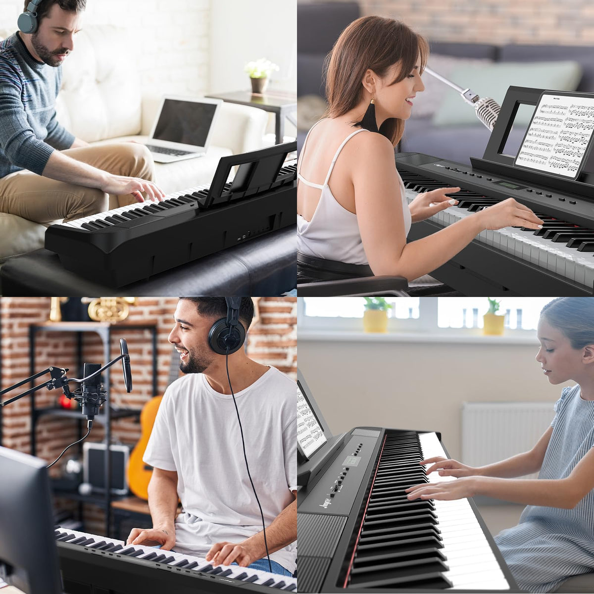 88-Key Weighted Hammer Action Digital Piano with Stand, Headphones, Carrying Case & Power Adapter Z930