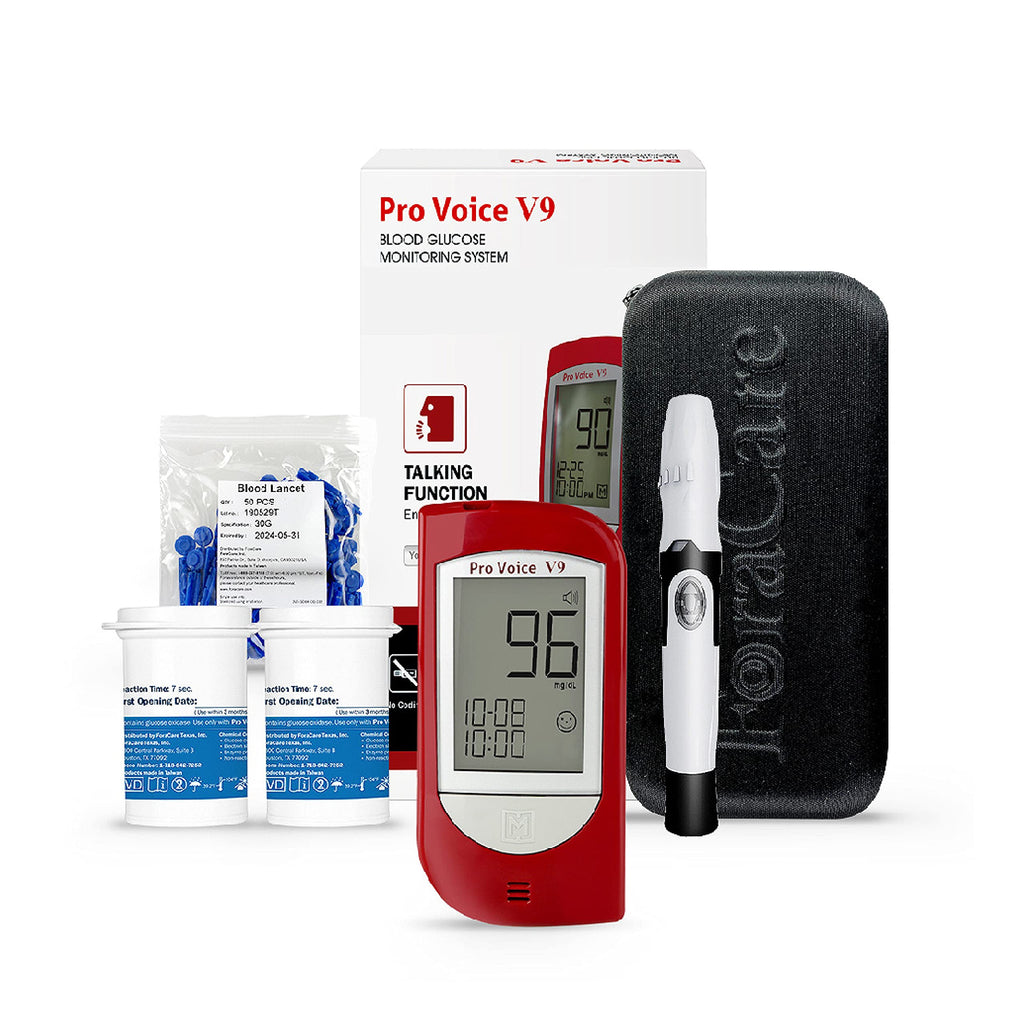 Talking Glucometer Diabetes Testing Kit with 100 Test Strips and 100 Lancets L166