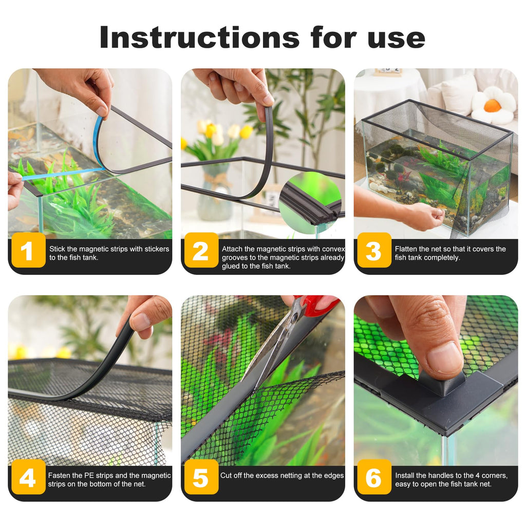 Magnetic Aquarium Lid Anti-Jumping Net Cover Z513