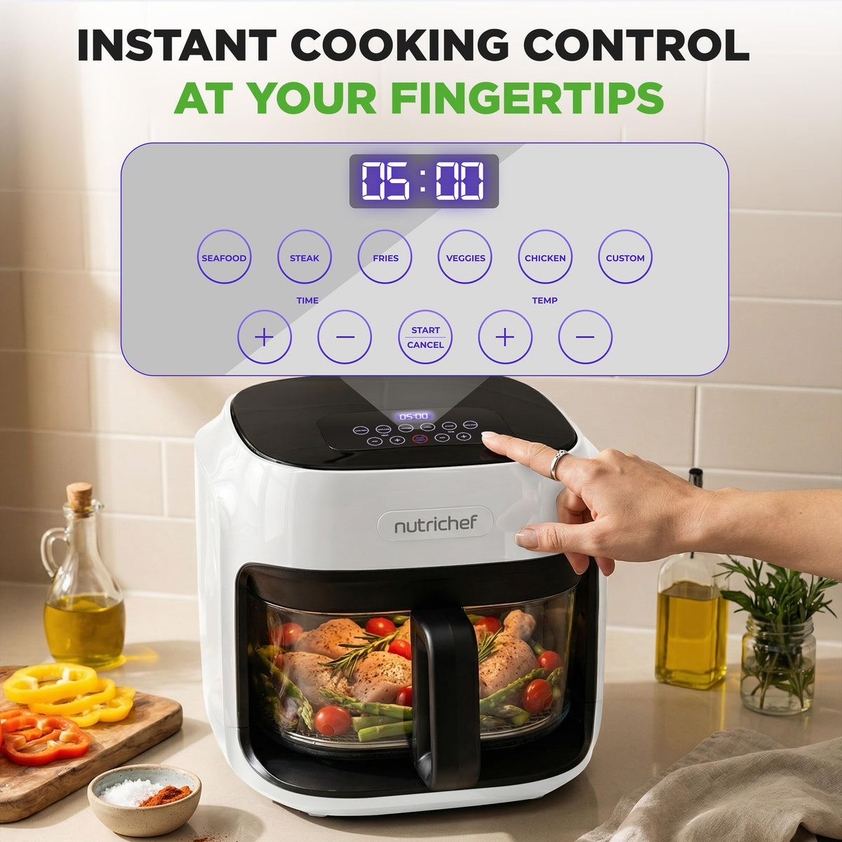 7.5 Quart Air Fryer with 6 Preset Cooking Modes R139