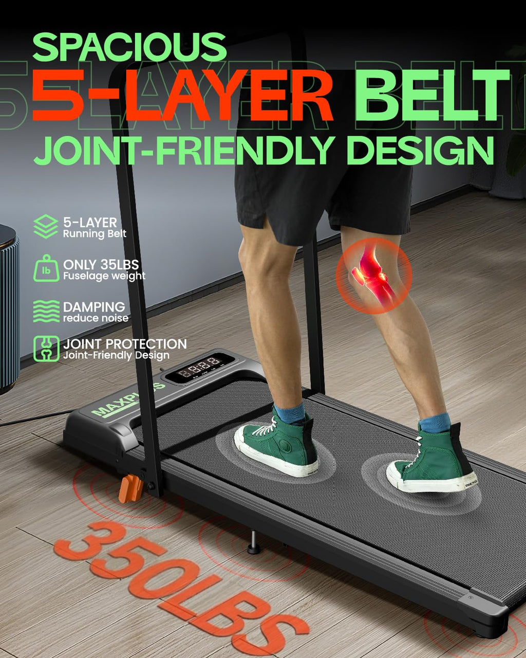Folding Walking Pad with Incline, 2 in 1 Portable Under Desk Treadmill N60202