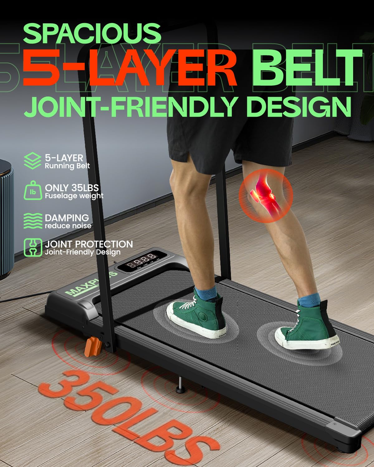 Folding Walking Pad with Incline, 2 in 1 Portable Under Desk Treadmill N60202
