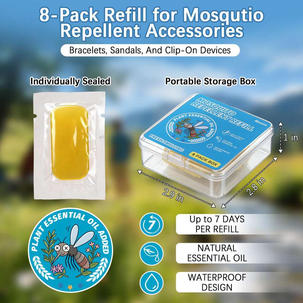 8 Pack DEET Free Mosquito Repellent Refill Pellets with Citronella Peppermint Lemongrass Oils L67330