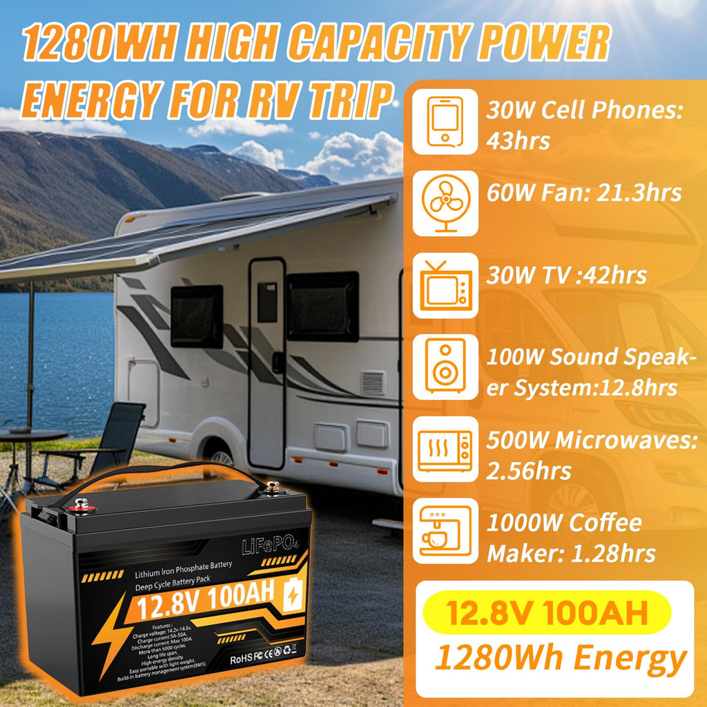 12V 100Ah LiFePO4 Deep Cycle Battery M39791