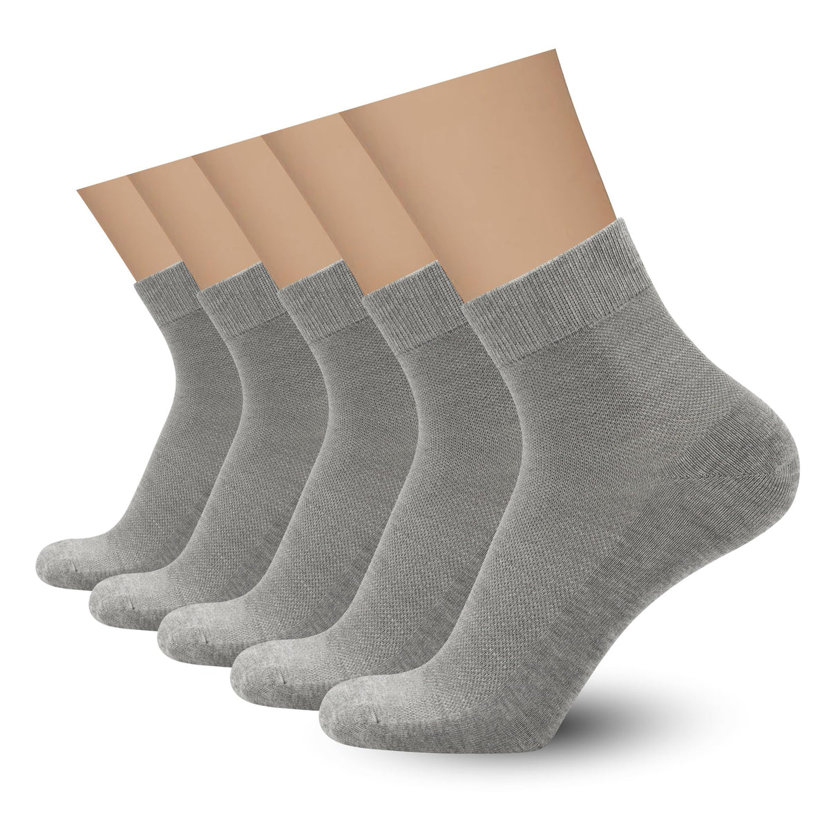 Mens Rayon Bamboo Mesh Breathable Ankle Socks 5 Pairs W233