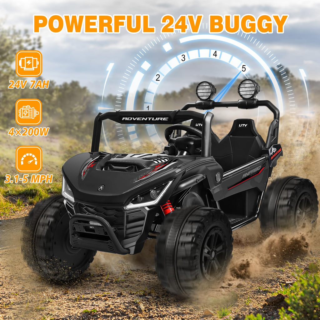 24V Ride on Toy with 4 x 200W Motors, Black P6995