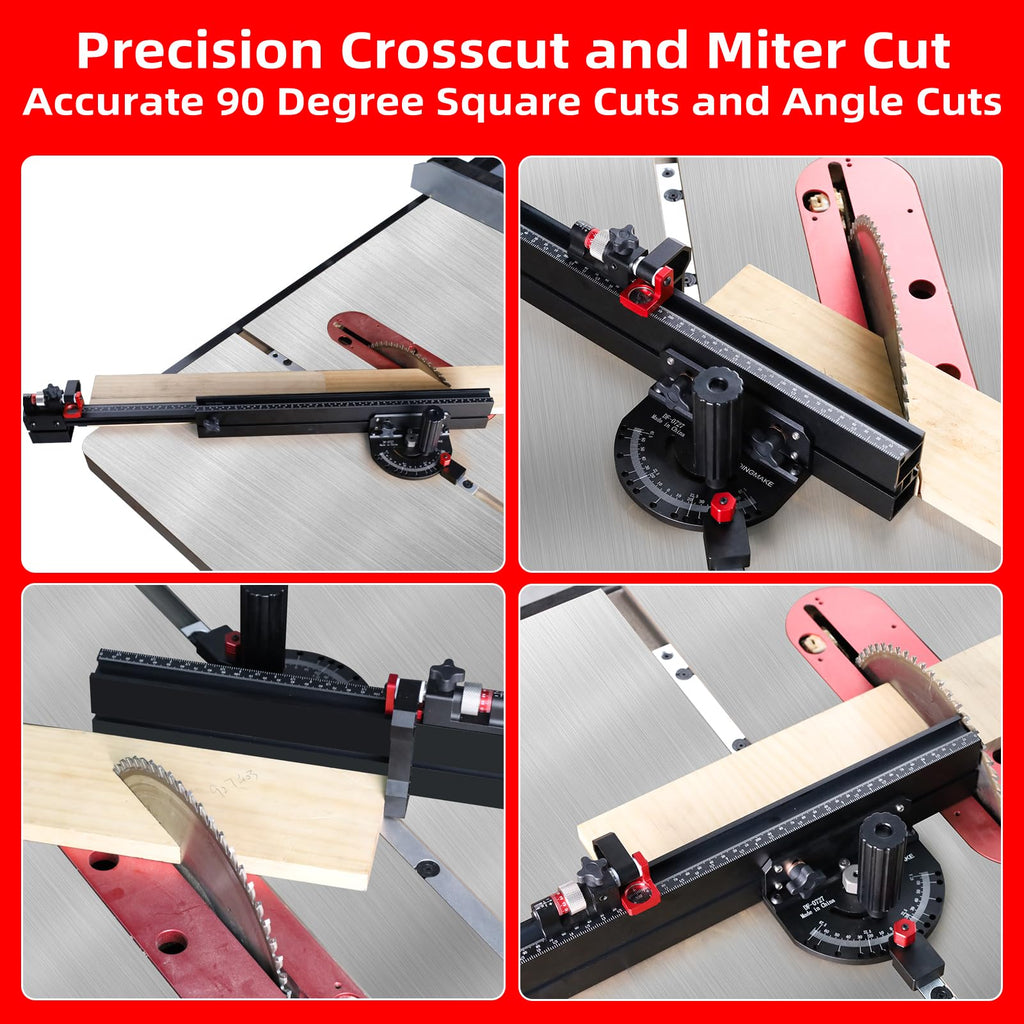 Table Saw Miter Gauge with Extendable Fence and Flip Stop Z3642