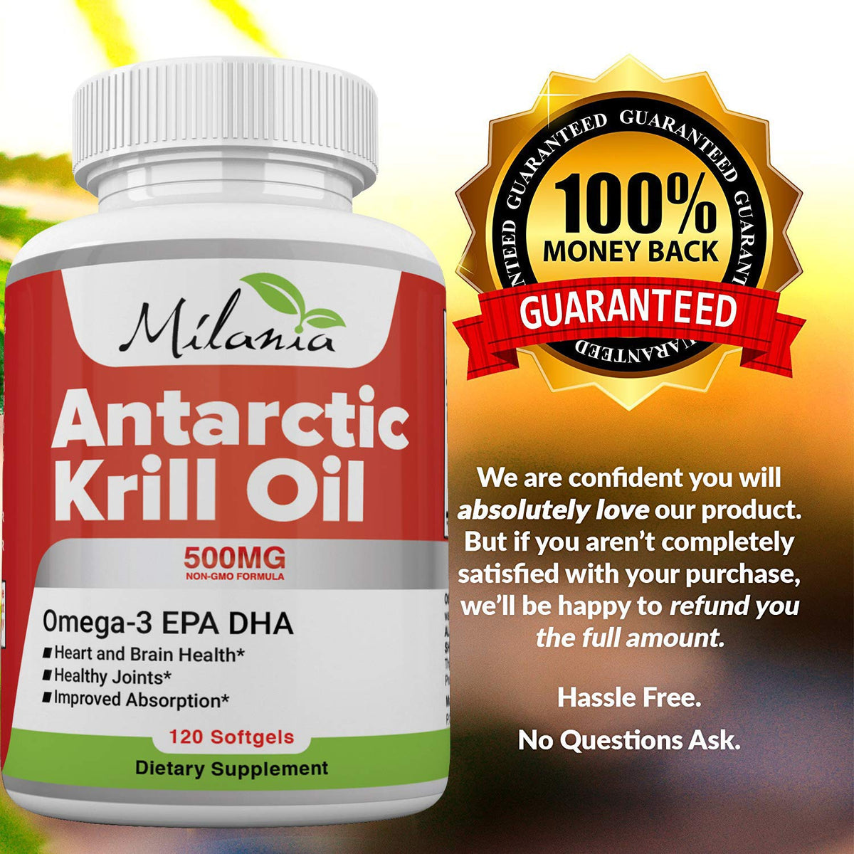 Krill Oil 120 Softgels Omega-3 EPA DHA Astaxanthin 500mg S477677