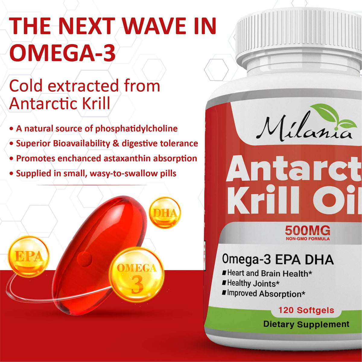 Krill Oil 120 Softgels Omega-3 EPA DHA Astaxanthin 500mg S477677