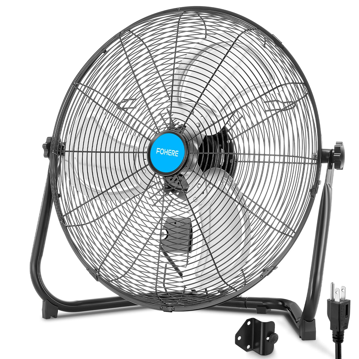 20-Inch High Velocity Industrial Floor Fan, 3500 CFM Metal Air Circulator, 3-Speed E320809