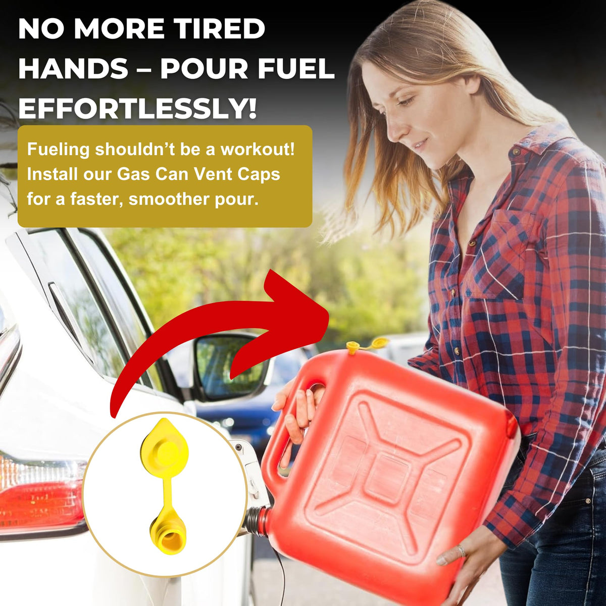 Yellow Plastic Gas Can Vent Caps R566929
